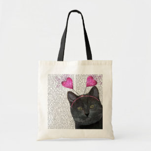 Tote Bag Valentines de chat noir