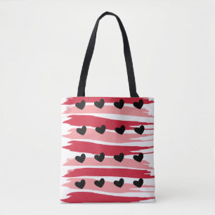 Tote Bag Valentine's Hearts Motif