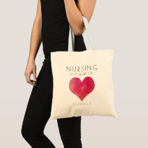 Tote Bag Valentines Jour Les soins infirmiers sont une oeuv