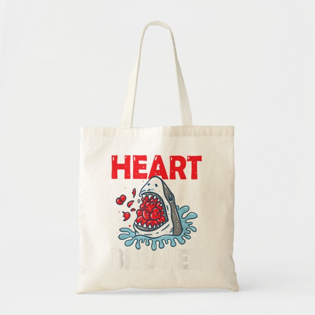 Tote Bag Valentines Jour Requin Crise-Coeur Drôle Garçons E (Devant)