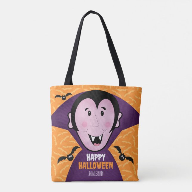 Tote Bag Vampire Dracula Bats Enfants Joli Halloween (Dos)