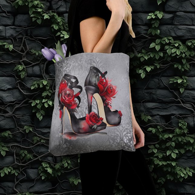 Tote Bag Vampy Strappy Stilettos | Roses rouges talons sur  (Créateur téléchargé)