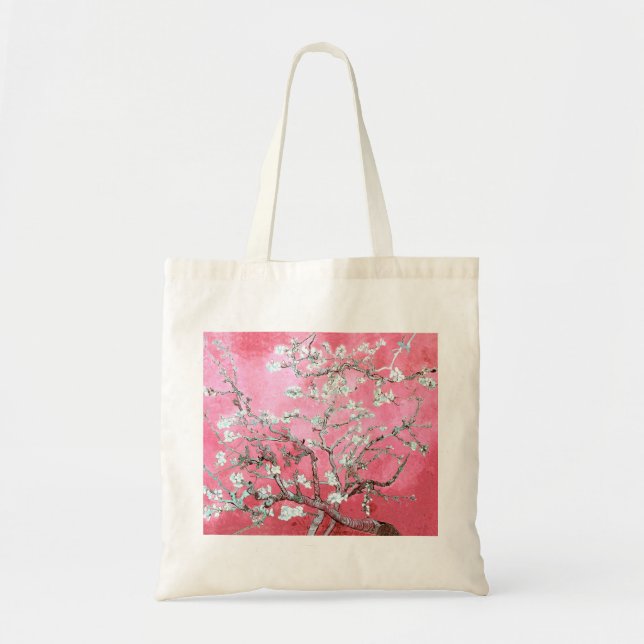 Tote Bag Van Gogh Almond Blossoms rose Bleu (Devant)