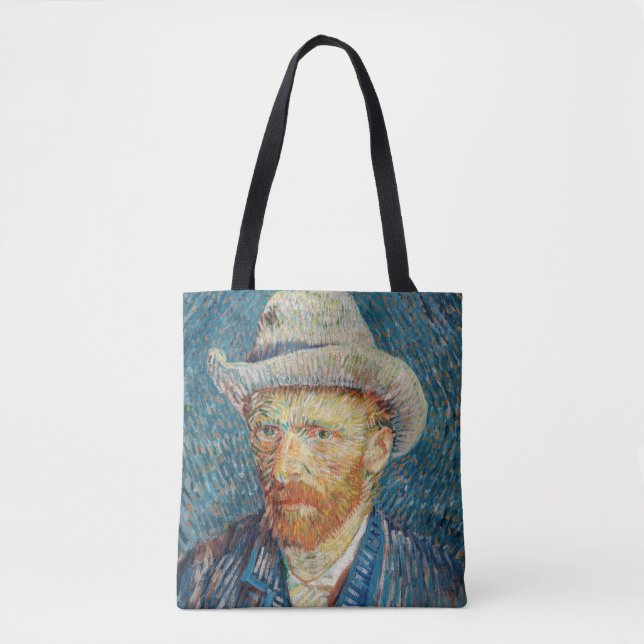 Tote Bag Van Gogh - Autoportrait avec un Casquette gris (Devant)