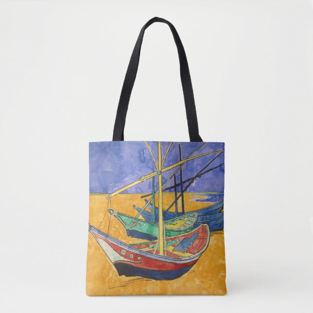 Tote Bag Van Gogh Bateaux Plage impressionniste (Devant)