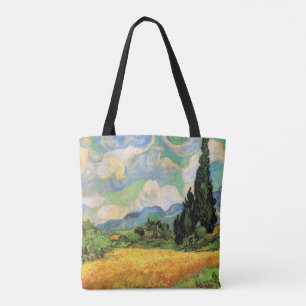 Tote Bag Van Gogh Champ de blé w Cyprès à Haute Galline