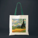 Tote Bag Van Gogh Champ de blé w Cyprès à Haute Galline<br><div class="desc">Blé Field avec Cyprès à la Haute Galline Près d'Eygalieres par Vincent van Gogh est une peinture de paysage de post impressionnisme d'art vintage. Des nuages blancs tourbillonnent dans le ciel bleu avec des champs de blé et de cyprès sur une ferme. À propos de l'artiste : Vincent Willem van...</div>