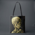 Tote Bag Van Gogh Fumer du squelette<br><div class="desc">Sac fourre-tout avec peinture à l’huile de Vincent van Gogh Crâne d’un squelette avec cigarette brûlante (1885-1886). Un grand cadeau pour les amateurs de post-impressionnisme et d'art hollandais !</div>