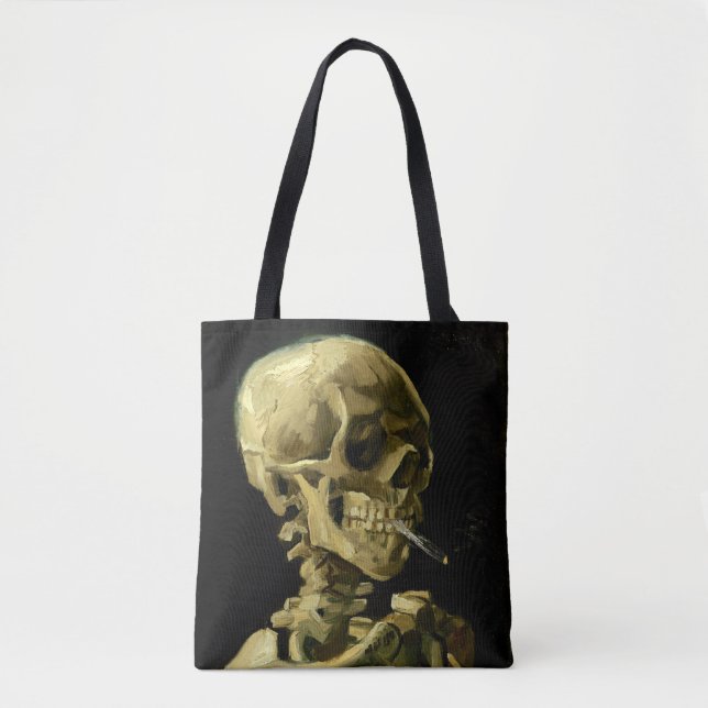 Tote Bag Van Gogh Fumer du squelette (Devant)