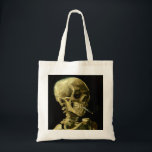 Tote Bag Van Gogh Fumer du squelette<br><div class="desc">Sac fourre-tout avec peinture à l’huile de Vincent van Gogh Crâne d’un squelette avec cigarette brûlante (1885-1886). Un grand cadeau pour les amateurs de post-impressionnisme et d'art hollandais !</div>