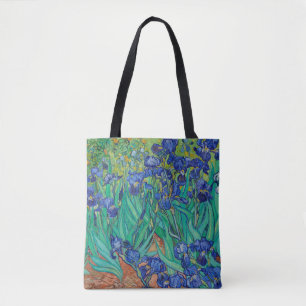 Tote Bag Van Gogh Irises. Impressionnisme vintage floral bl
