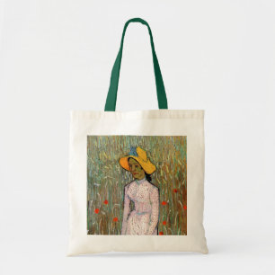 Tote Bag Van Gogh, Jeune fille debout ; Fond de blé