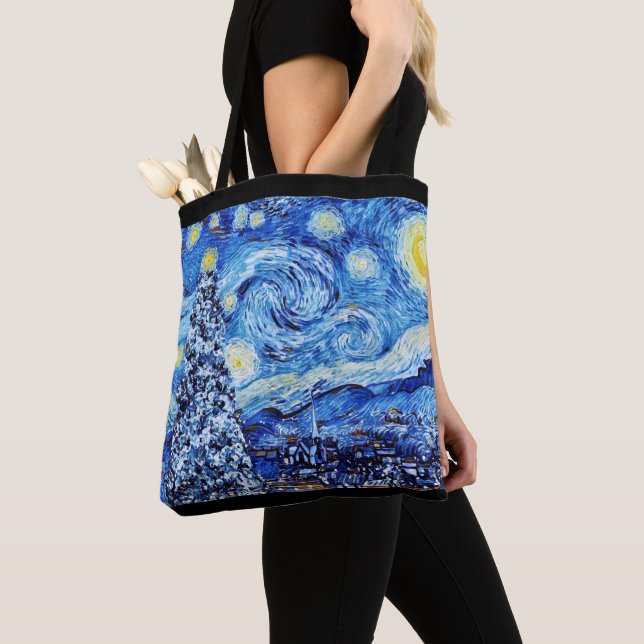 Tote Bag Van Gogh - La Nuit étoilée - Blancs Noël (De près)