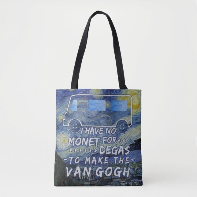 Tote Bag Van Gogh Monet dégazent la nuit étoilée de (Devant)