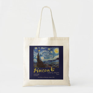 Tote Bag Van Gogh Nuit étoilée Vintage Bleu Chef-d'œuvre