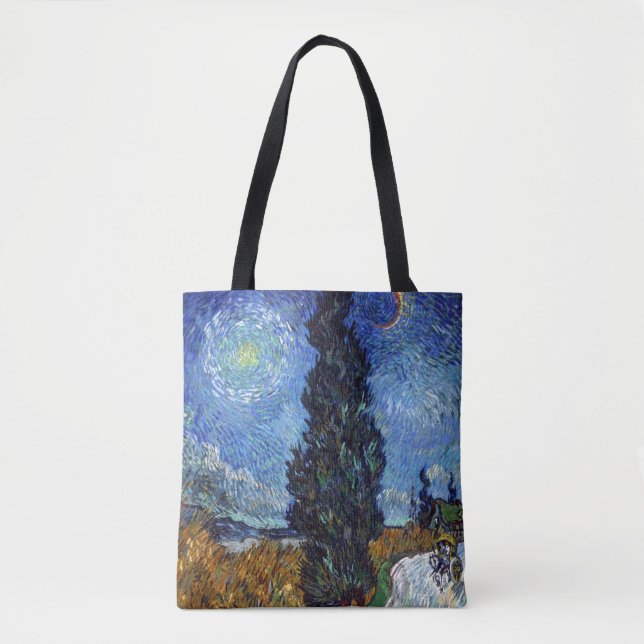 Tote Bag Van Gogh Road Avec Cyprès Impressionnisme (Devant)
