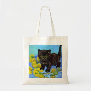 Tote Bag Van Gogh Style Chat avec tournesol