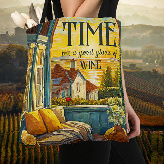 Tote Bag Van Gogh Style Sunset Vin Lover