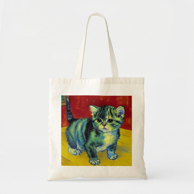 Tote Bag Van Gogh Tabby Cat (Devant)