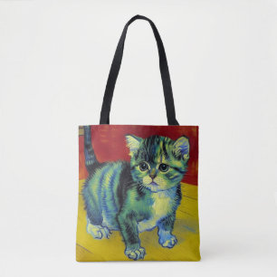Tote Bag Van Gogh Tabby Cat