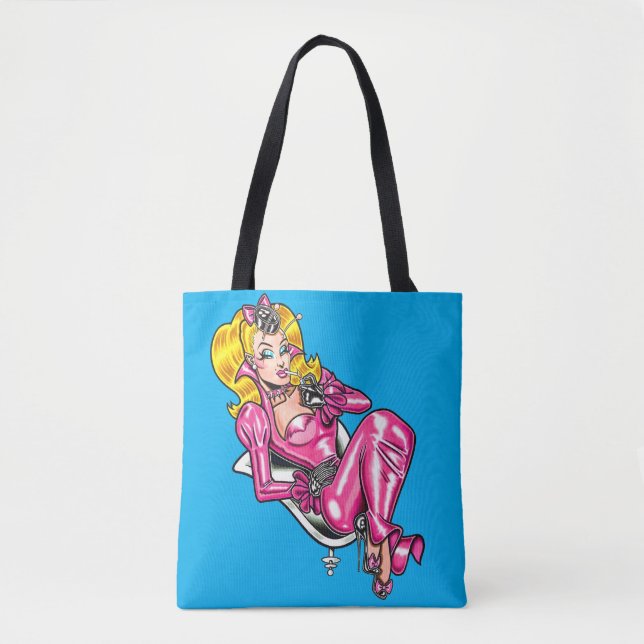 Tote Bag Vana DeVinyl™/Plutôt en caoutchouc rose (Devant)