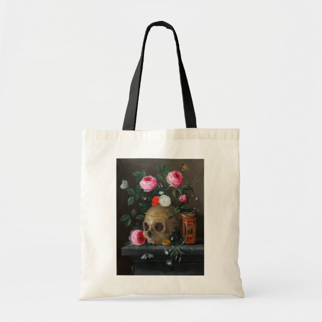Tote Bag Vannerie du crâne Vie morte Jan van Kessel (Devant)
