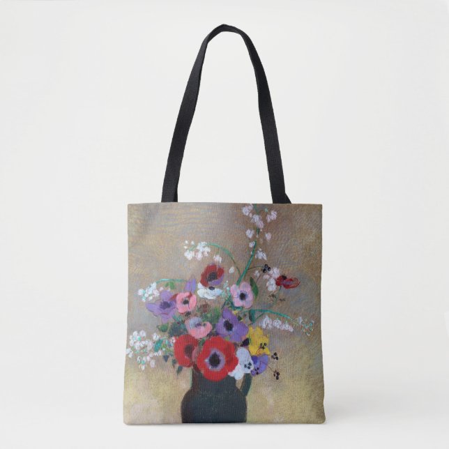 Tote Bag Vase aux fleurs mixtes, Redon (Devant)
