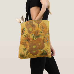 Tote Bag Vase avec 15 tournesols par Vincent van Gogh