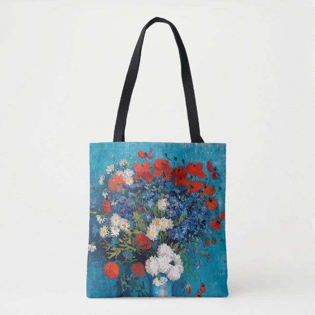 Tote Bag Vase avec Cornflowers et Poppies, Van Gogh (Devant)
