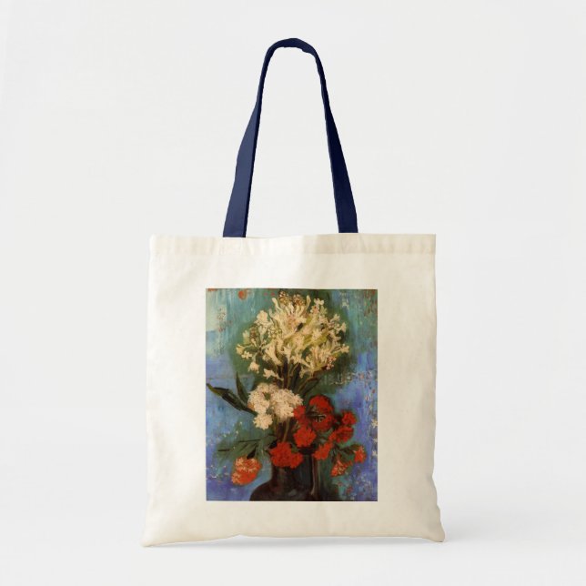 Tote Bag Vase avec des Œillets de Vincent van Gogh (Devant)