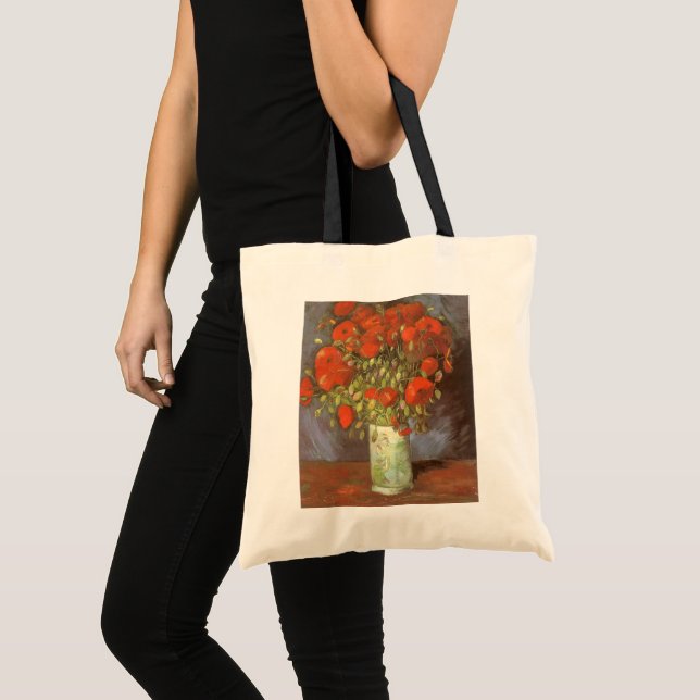Tote Bag Vase avec des pavots rouges par Vincent van Gogh (Devant (produit))