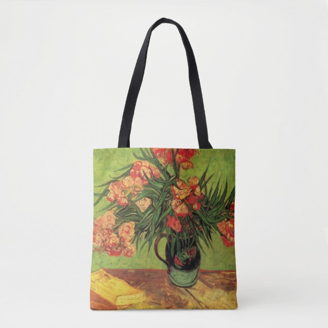 Tote Bag Vase avec Oleanders et livres par Vincent van Gogh (Devant)