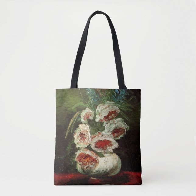 Tote Bag Vase avec pivoines par Vincent van Gogh (Devant)