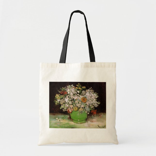 Tote Bag Vase avec Zinnia Flowers par Vincent van Gogh (Devant)