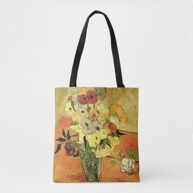 Tote Bag Vase japonaise, Rose, Anémones par Vincent van Gog (Devant)