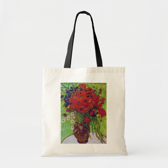 Tote Bag Vase with Cornflowers and Poppies, Van Gogh (Devant)