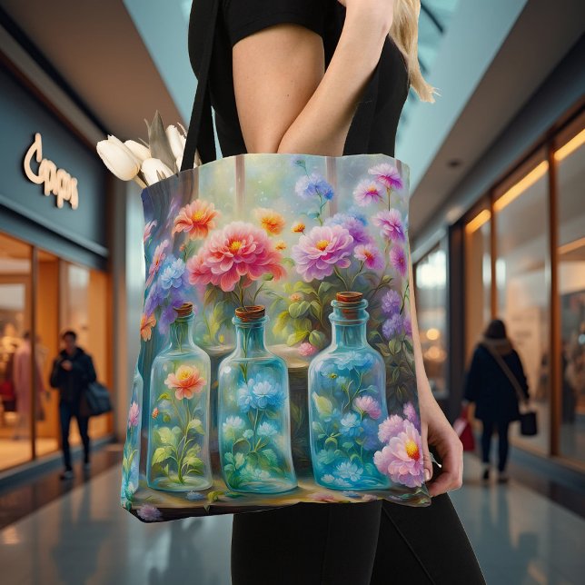 Tote Bag Vases à fleurs remplies de fleurs étonnantes et vi (Créateur téléchargé)