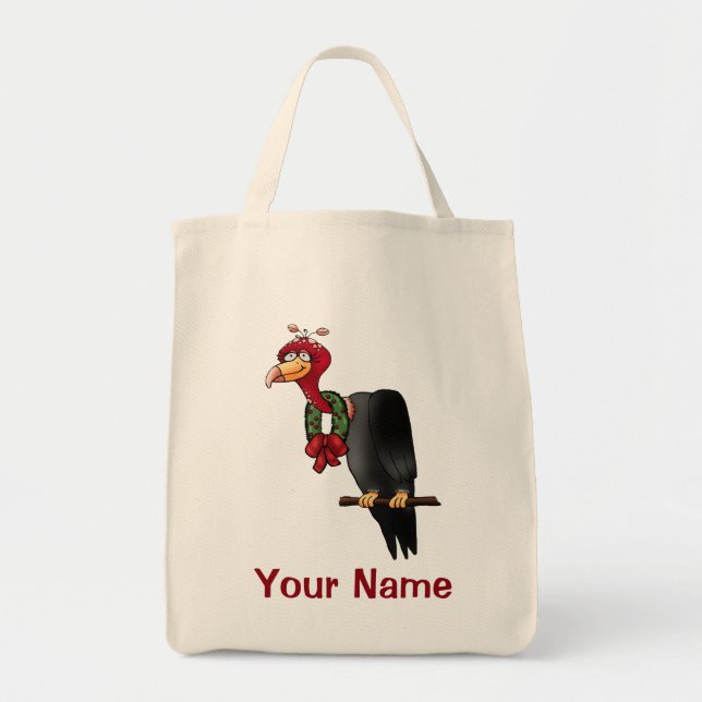 Tote Bag Vautour de bande dessinée de Noël (Devant)