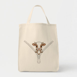 Tote Bag Veau drôle de Longhorn du Texas qui regarde furtiv