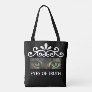 Tote Bag Vecteur floral chic yeux de chat photo personnalis