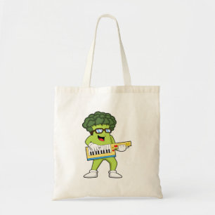 Tote Bag Vegan Broccoli at Music with Guitar