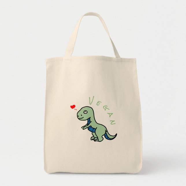 Tote Bag Vegan Dinosaur Kind Dino Love Animals (Devant)