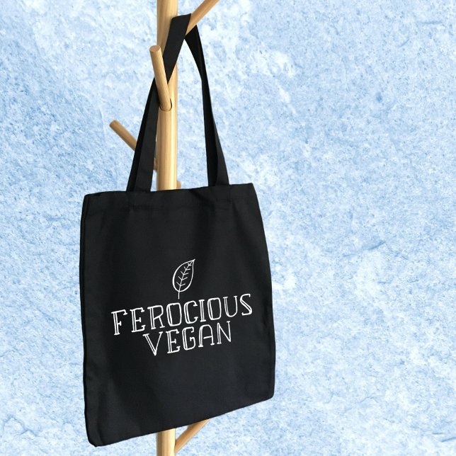 Tote Bag Vegan féroce simple, minimaliste (Créateur téléchargé)