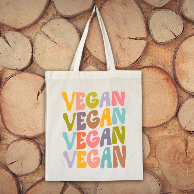 Tote Bag Vegan simple, Fleurs tendance Rétro (Créateur téléchargé)