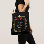 Tote Bag Vegas Casino Great Gatsby Bachelorette Week-end<br><div class="desc">Luxe Gold Great Gatsby Art Déco Vegas Bachelorette Weekend Casino Royale Style design. Il présente un style Art déco d'or des années 1920 rugissant, style Great Gatsby, or royal Fleur-de-lis, costumes de cartes, paire de dés. Utilisez l'outil Personnaliser pour ajouter vos informations. Plus d'idées dans ma collection unique de Bachelorette...</div>