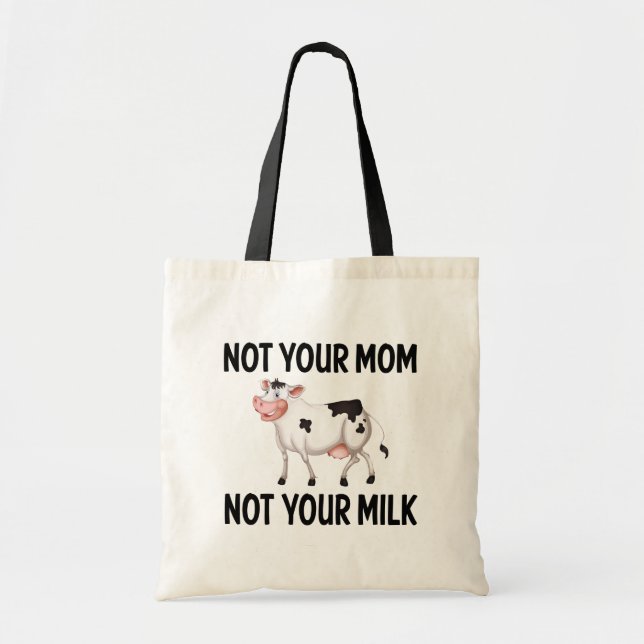 Tote Bag Végétan amusant, vaches végétariennes / Citation d (Devant)