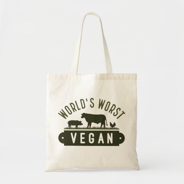 Tote Bag Végétan le plus mauvais au monde (Devant)