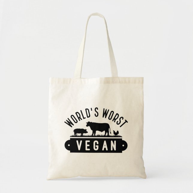 Tote Bag Végétan le plus mauvais au monde (Devant)