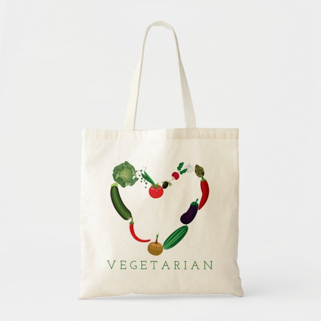 Tote Bag Vegetarian Heart (Devant)