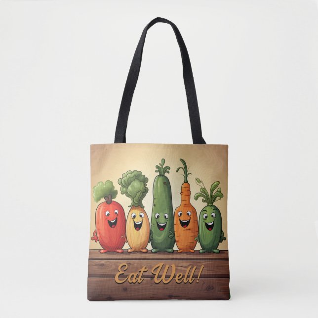 Tote Bag Végétaux amusants Épicerie réutilisable Fourre-tou (Devant)